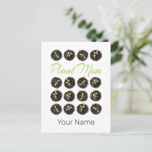 Postal Festiva Planta Mamá Jardín Flor Hobby Gardener o Florisco (Anverso de pie)