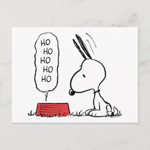 Postal Festiva Plato de comida Peanuts   Snoopy Ho Ho Ho