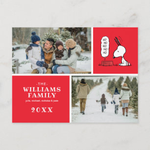 Postal Festiva Platos de comida de Snoopy Ho Ho Ho   Peanuts