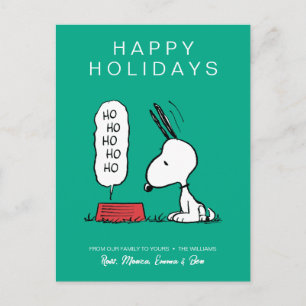 Postal Festiva Platos de comida Peanuts   Snoopy Ho Ho Ho