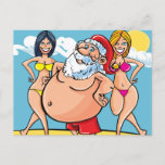 Postal Festiva playa bikini santa claus<br><div class="desc">santa de playa,  navidades,  navidades graciosos,  arena,  santa,  santa claus,  tropical,  vacaciones,  xmas,  california santa,  florida santa,  hawaii santa,  navidades july,  bikini babes swimsuit - "hawaii santa""bikini santa""california santa""la santa""tropical santa""graciosa juta""navidades" ly" santa "santa claus" navidades navidad</div>