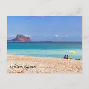 Postal Festiva Playa de guijarros en Altea, Costa Blanca, España