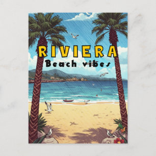 Postal Festiva Playa de la Riviera, verano europeo