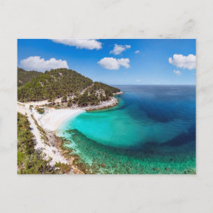 Postal Festiva Playa de mármol en la isla de Thassos, Grecia