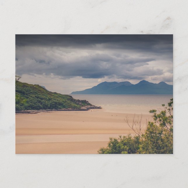 Postal Festiva Playa de Morar e Isla de Eigg (Anverso)