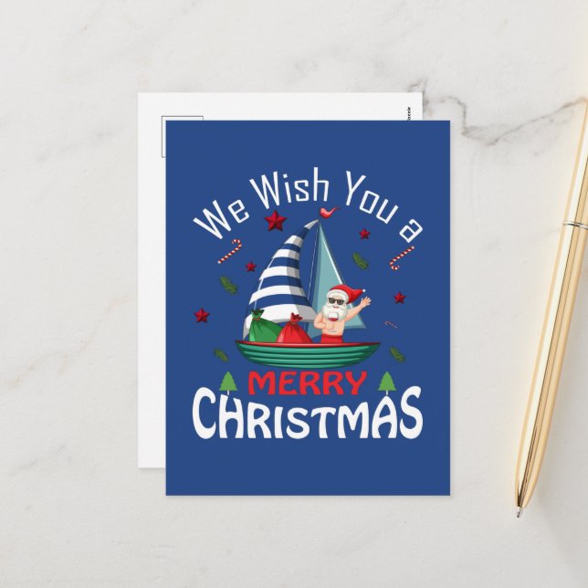 Postal Festiva Playa de navidades Santa (Anverso/Reverso In Situ)