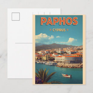 Postal Festiva Playa de Paphos - Recuerdos de viaje por Chipre