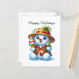 Postal Festiva Playa de personalizable festivo Snowman