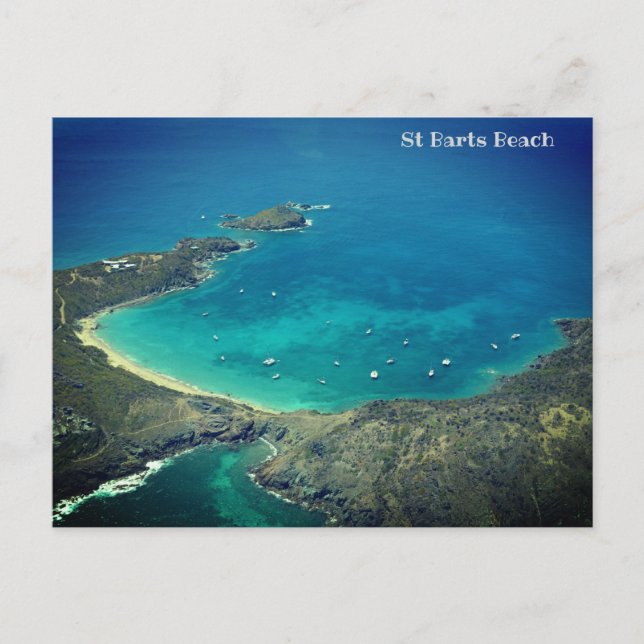 Postal Festiva Playa de St Barts, Caribe (Anverso)