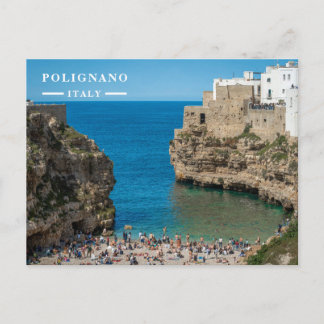 Postal Festiva Playa del acantilado de Polignano a Mare Italia