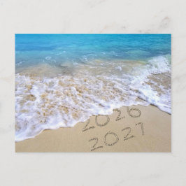 Postal Festiva Playa del océano tropical de año nuevo 2027