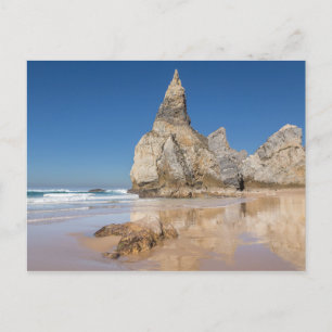 Postal Festiva Playa Praia da Ursa rocas en Portugal Poster de re