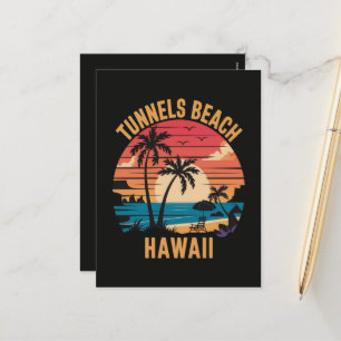 Postal Festiva Playas de Túneles Vacaciones Familiares Hawaii