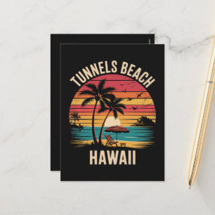 Postal Festiva Playas Tunnels Hawaii Vacaciones Familiares Verano