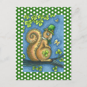 Postal Festiva PLAZA LEPRECHAUN, ST. EL DÍA DE PATRICK, Afortunad