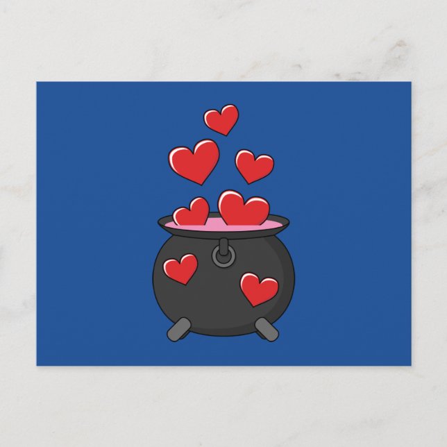 Postal Festiva Poción de amor de corazón (Anverso)