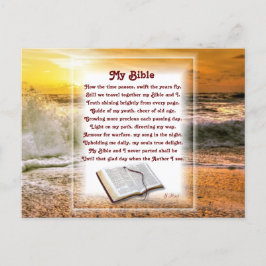 Postal Festiva Poema cristiano "Mi Biblia" con Sunset Beach