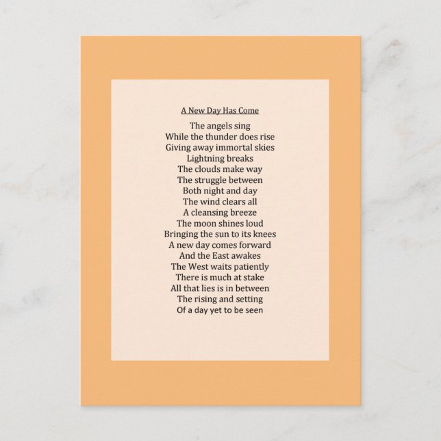 Postal Festiva Poema original de la naturaleza (Anverso)