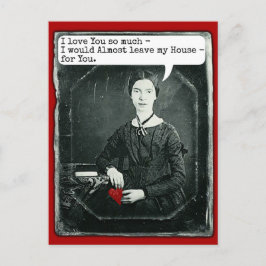 Postal Festiva Poeta divertida Emily Dickinson El día de San Vale