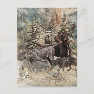 Postal Festiva Pointer alemán de pelo duro