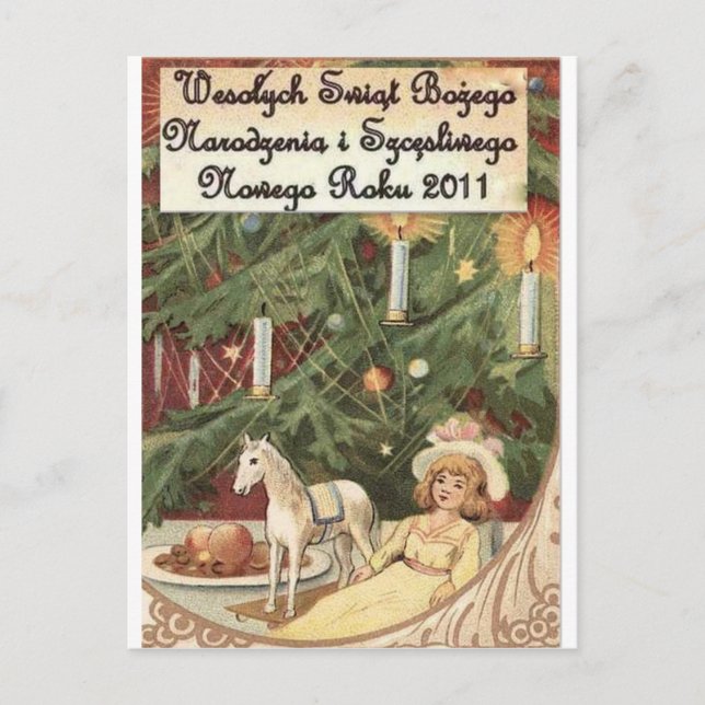 POSTAL FESTIVA POLACO MERRY CHRISTMAS WESOLYCH SWIAT (Anverso)