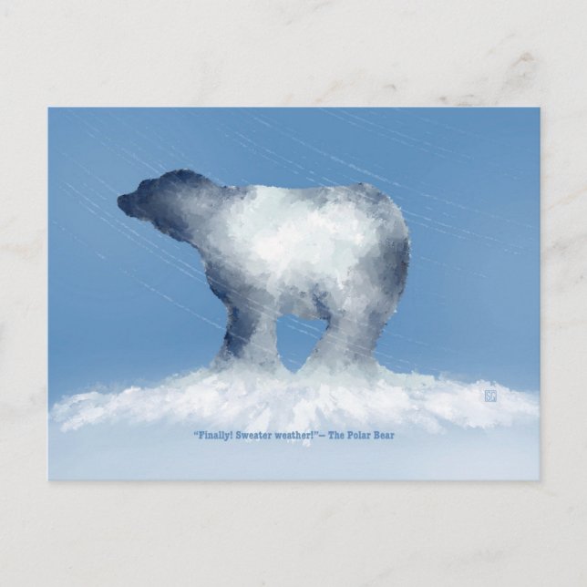 Postal Festiva Polar Bear Sweater Weather Postcard (Anverso)