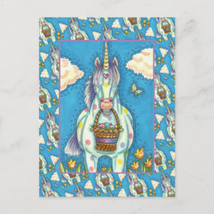 POSTAL FESTIVA POLKA DOT UNICORN Y FANTASÍA