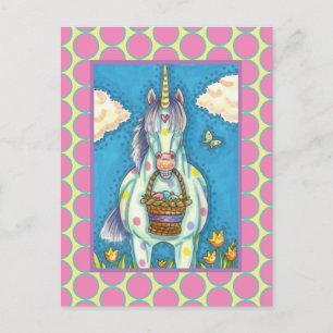 POSTAL FESTIVA POLKA DOT UNICORN Y FANTASÍA