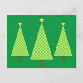 Postal Festiva Polka verde limón punka modernos árboles de Navida