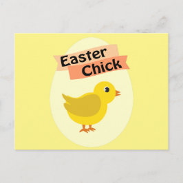 Postal Festiva Pollito de Pascua Amarillo