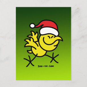 Postal Festiva Pollo navideño