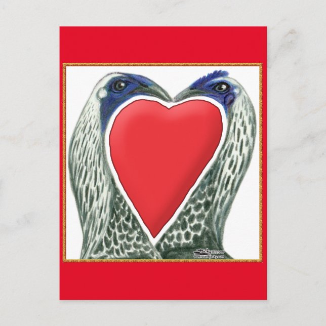 Postal Festiva Pollos de San Valentín (Anverso)