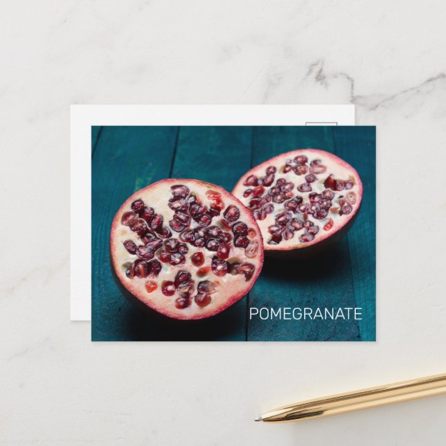 Postal Festiva Pomegranate Vegan Fruit Gourmet Foodisouvenir (Anverso/Reverso In Situ)