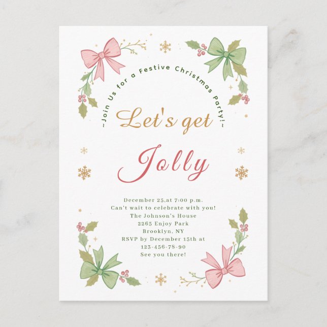 Postal Festiva Pongámonos alegres Lazos navideños caprichosos de  (Anverso)