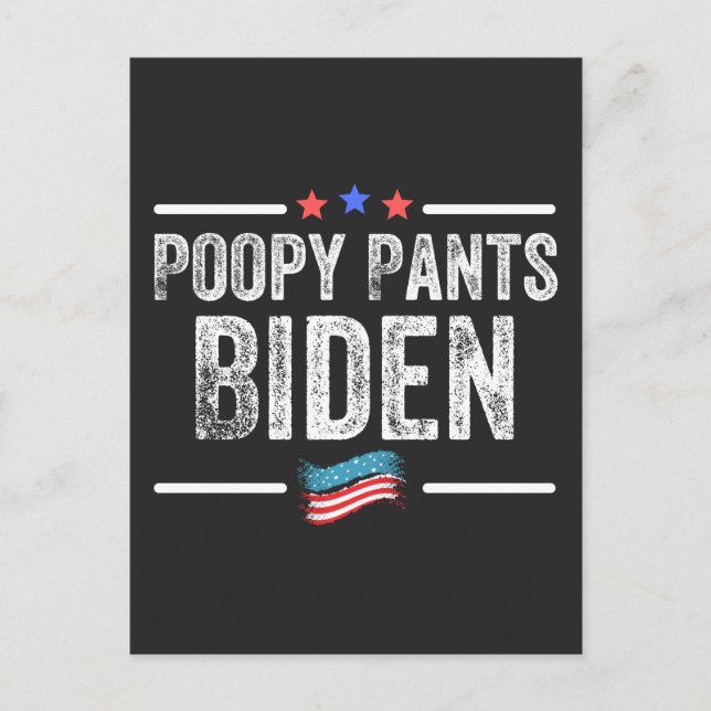 Postal Festiva Poopy Pants Biden (Anverso)