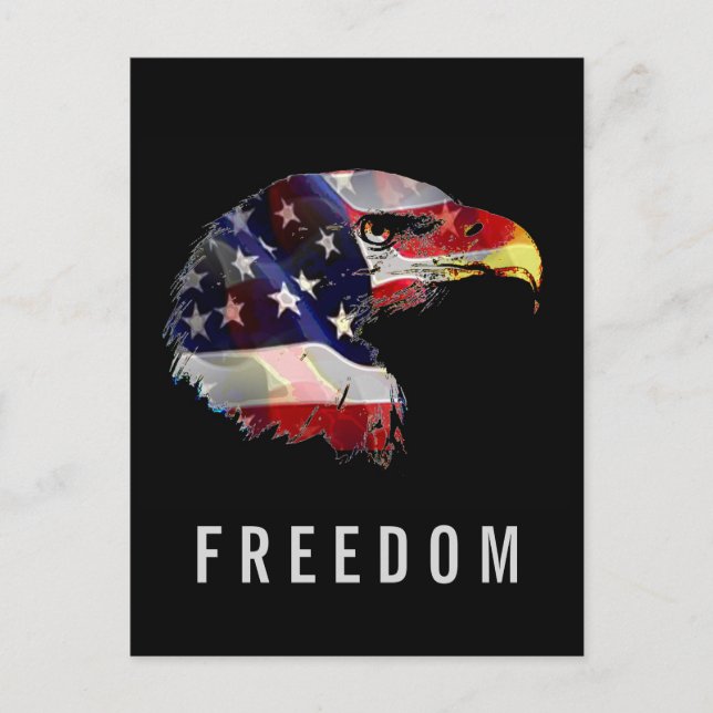 Postal Festiva Pop Art American Flag Eagle Freedom Patriot (Anverso)