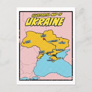 Postal Festiva Pop Art Ilustrado Ucrania
