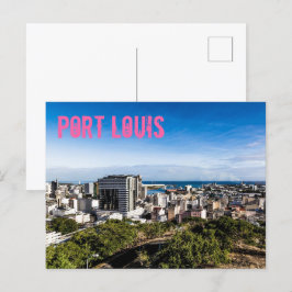 Postal Festiva Port Louis Skyline Capital de Mauricio