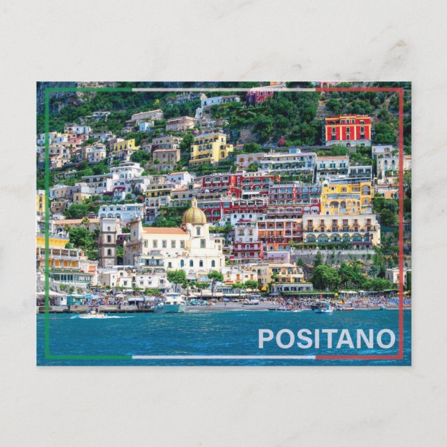 Postal Festiva Positano - Italia (Anverso)