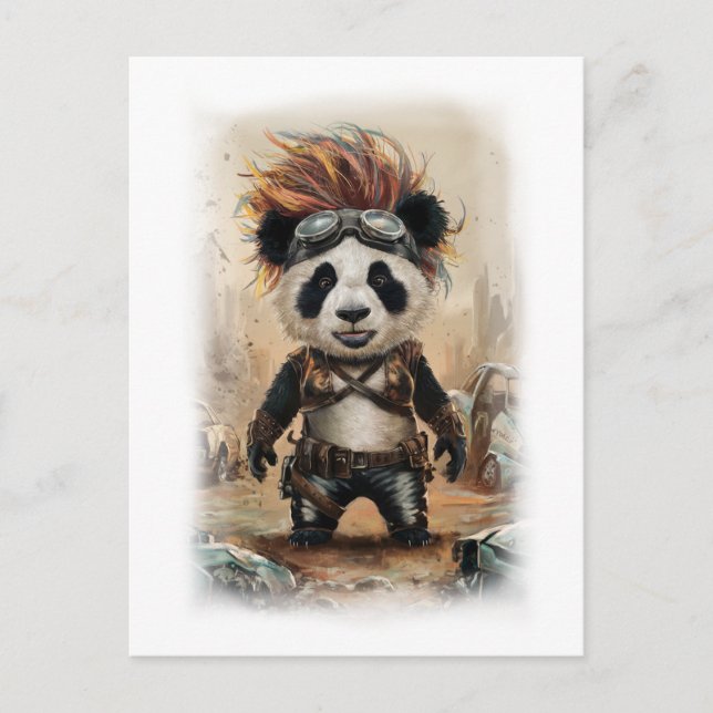 Postal Festiva Post Apocalypse Panda Movie Design on a White (Anverso)