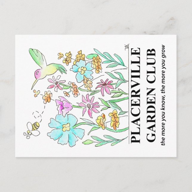 Postal Festiva Post Card with Garden Design (Anverso)