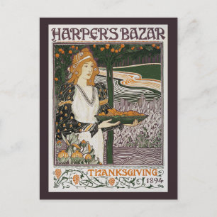 Postal Festiva Postal: Art Nouveau - L.Rhead - Acción de Gracias