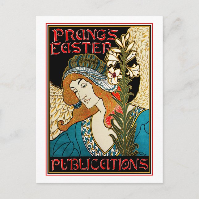 Postal Festiva Postal: Art Nouveau - L.Rhead - Pascua de Prang (Anverso)