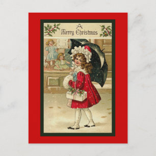 Postal Festiva "Postal de la capa roja del navidad"