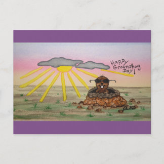 Postal Festiva ¡Postal del día de la marmota, día de la marmota