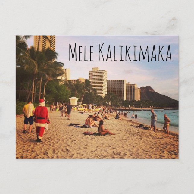 Postal Festiva ¡Postales de los Navidades Mele Kalikimaka! (Anverso)