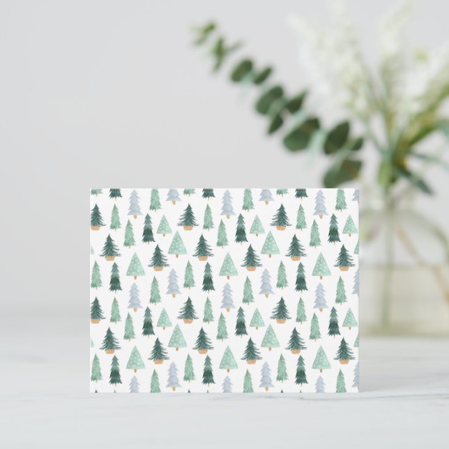 Postal Festiva Postcard - Christmas Trees Briefkaart (Anverso de pie)