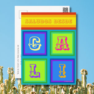 Postal Festiva Postcard de Colombia color Cali