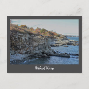 Postal Festiva Postcard de los acantilados de Portland Maine