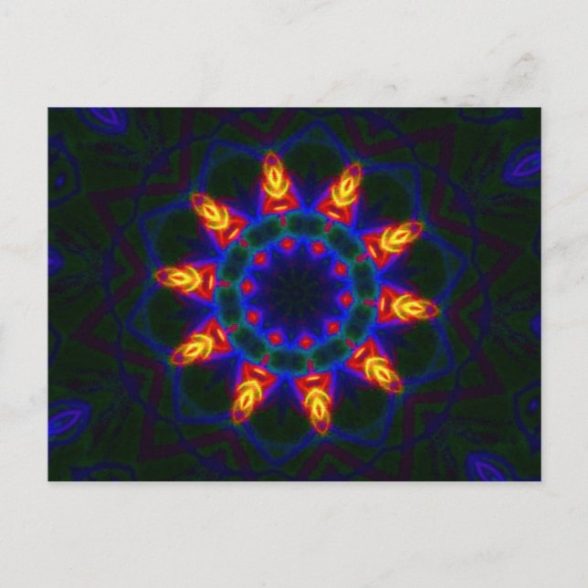 Postal Festiva Postcard de Mandala - Mensaje de Año Nuevo Feliz (Anverso)
